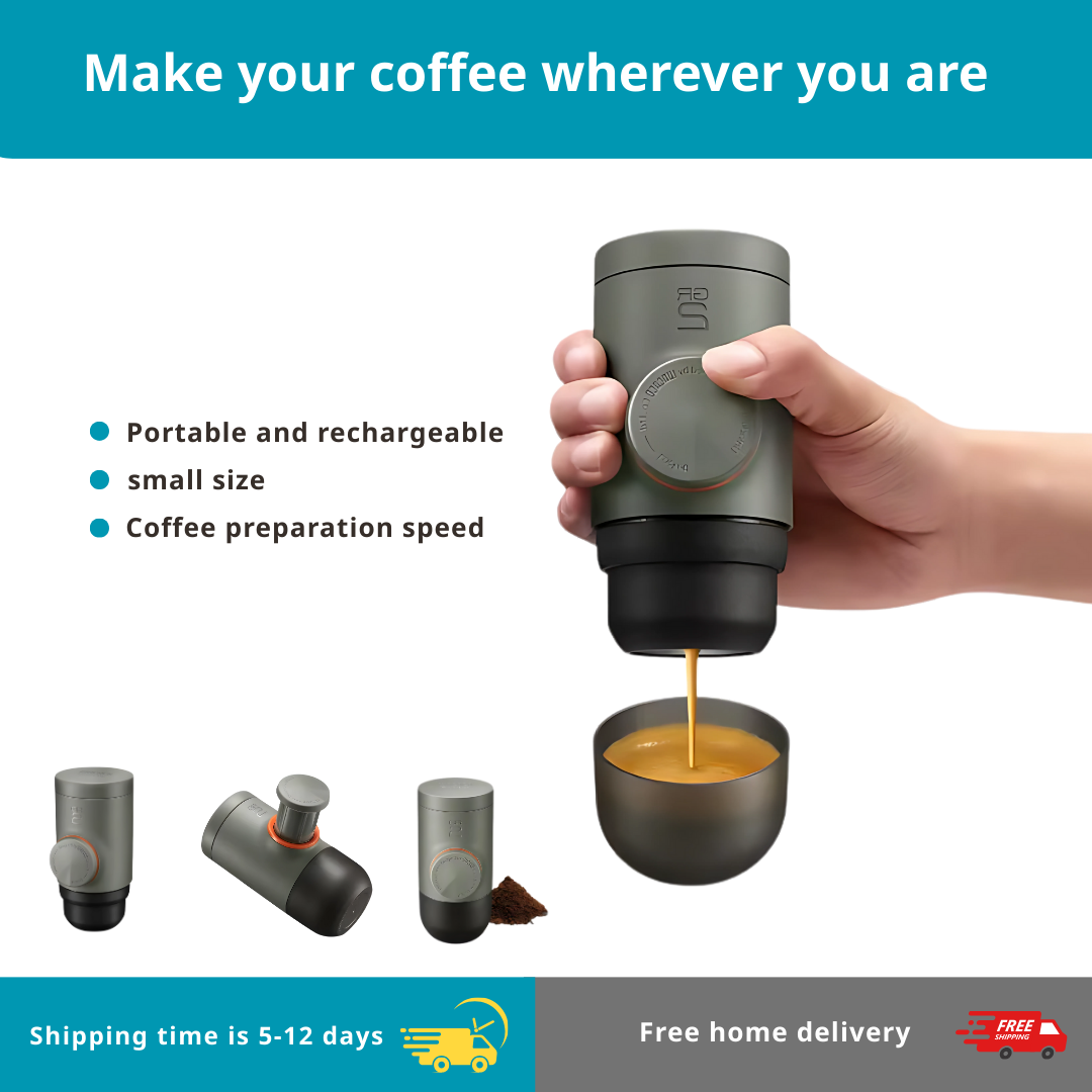 Espresso Machine for Outdoor Compatible Ground Coffee, Portable Coffee Maker