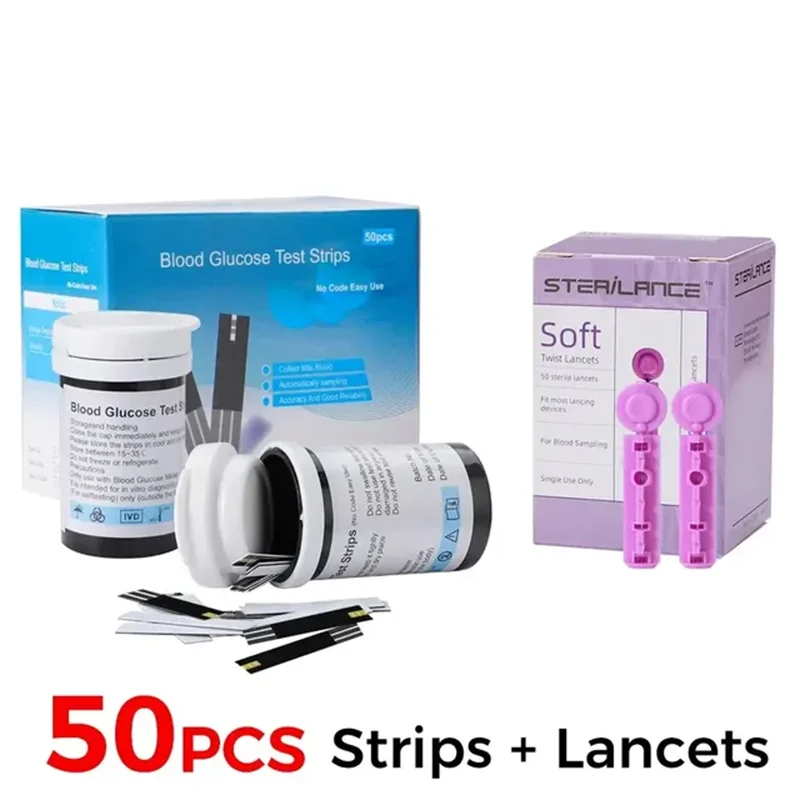 Blood Glucose Meter Glucometer Kit Diabetes Test /100pcs Kit
