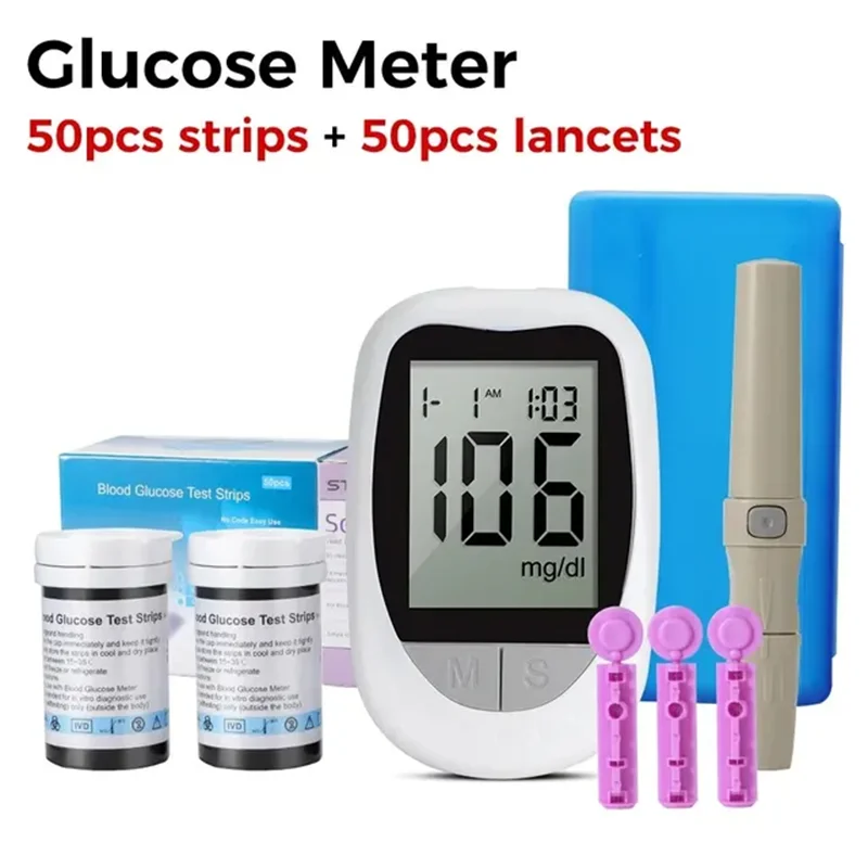 Blood Glucose Meter Glucometer Kit Diabetes Test /100pcs Kit