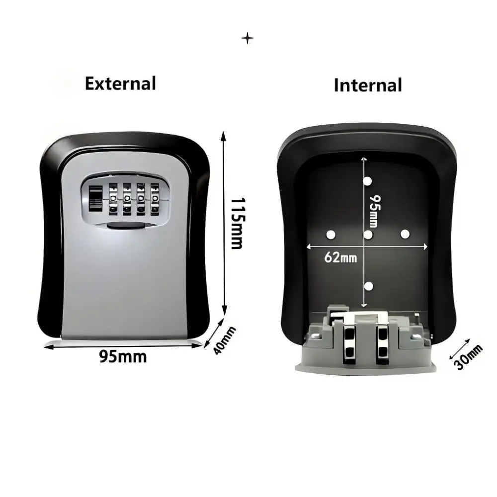 Wall Key Lock Box 4 Digit Password Code