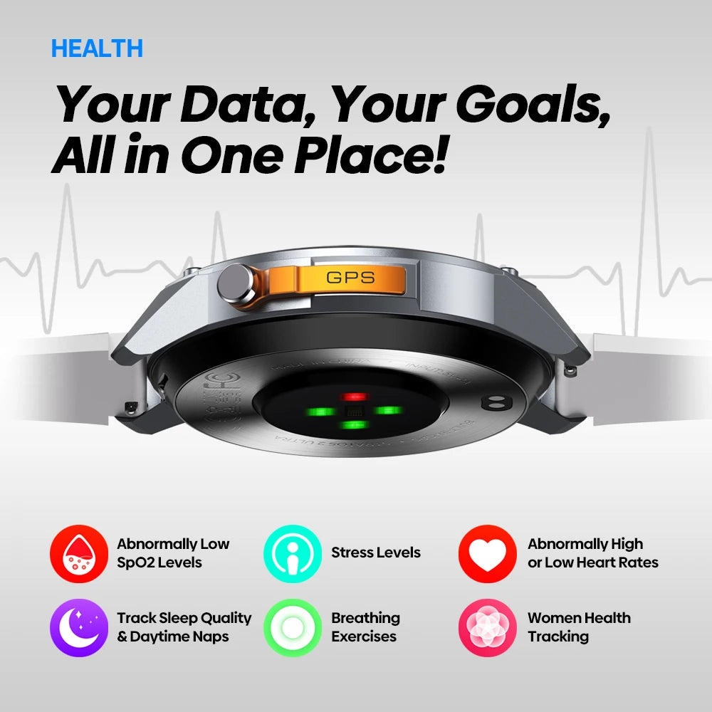 GPS Smart Watch Built-in Compass Barometric Altimeter Dual