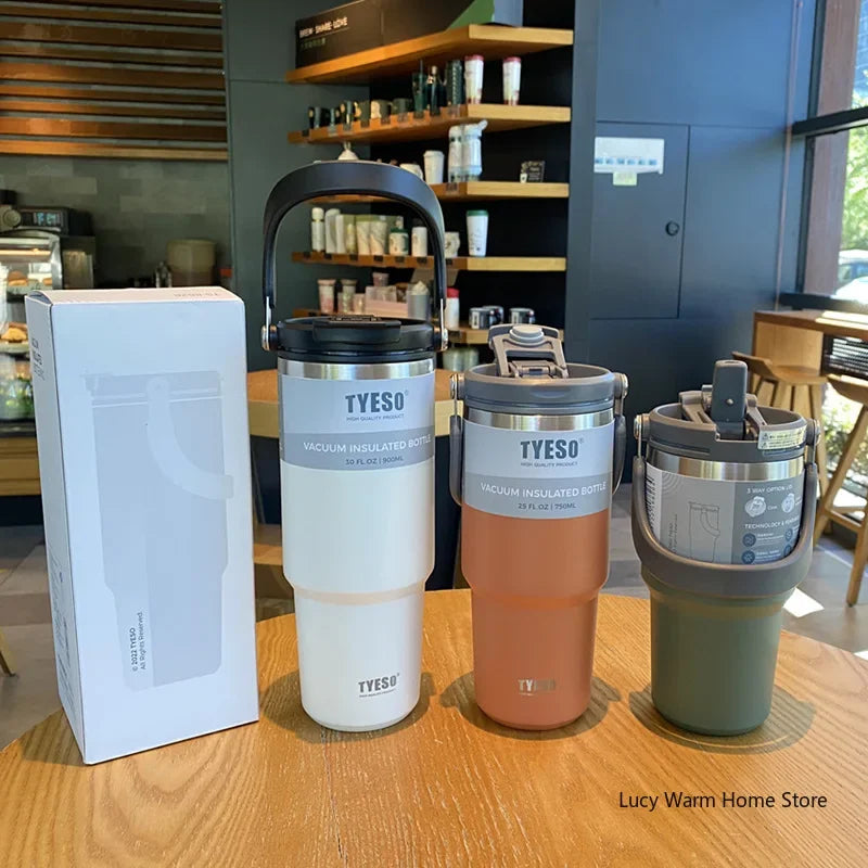 Tyeso Coffee Cup Thermos Bottle Stainless Steel Double-layer Insulation Cold And Hot