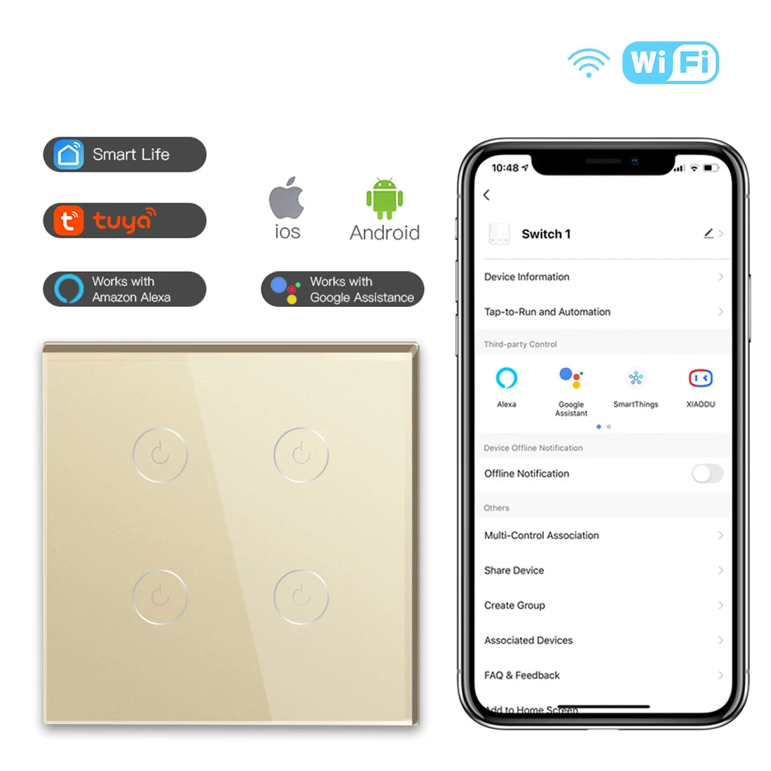 WIFI Wall Switches Smart Touch Screen
