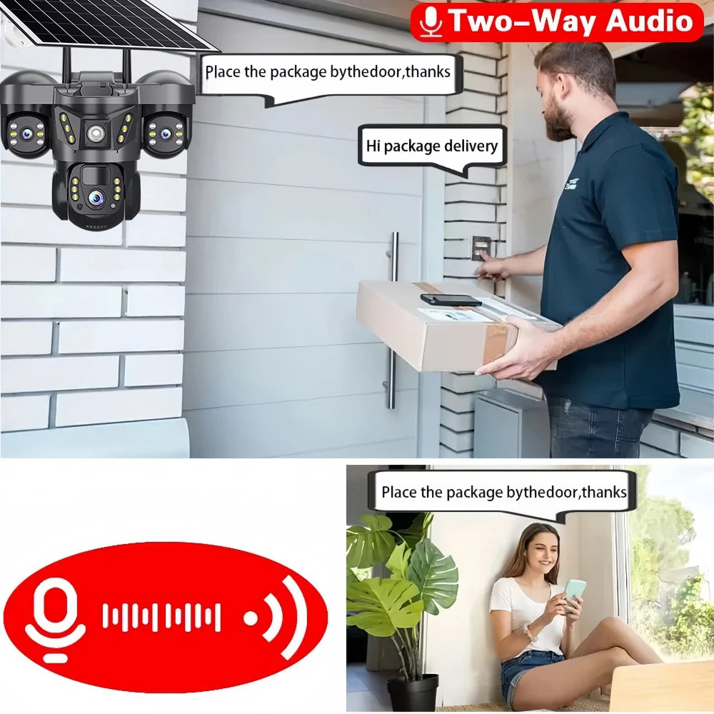 15MP 10X Zoom Triple Lens 4G Solar Camera Outdoor