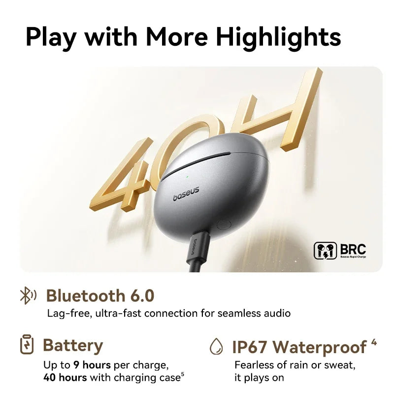 Baseus MC1 Pro Ear Clip Wireless Earphones Bluetooth 6.0
