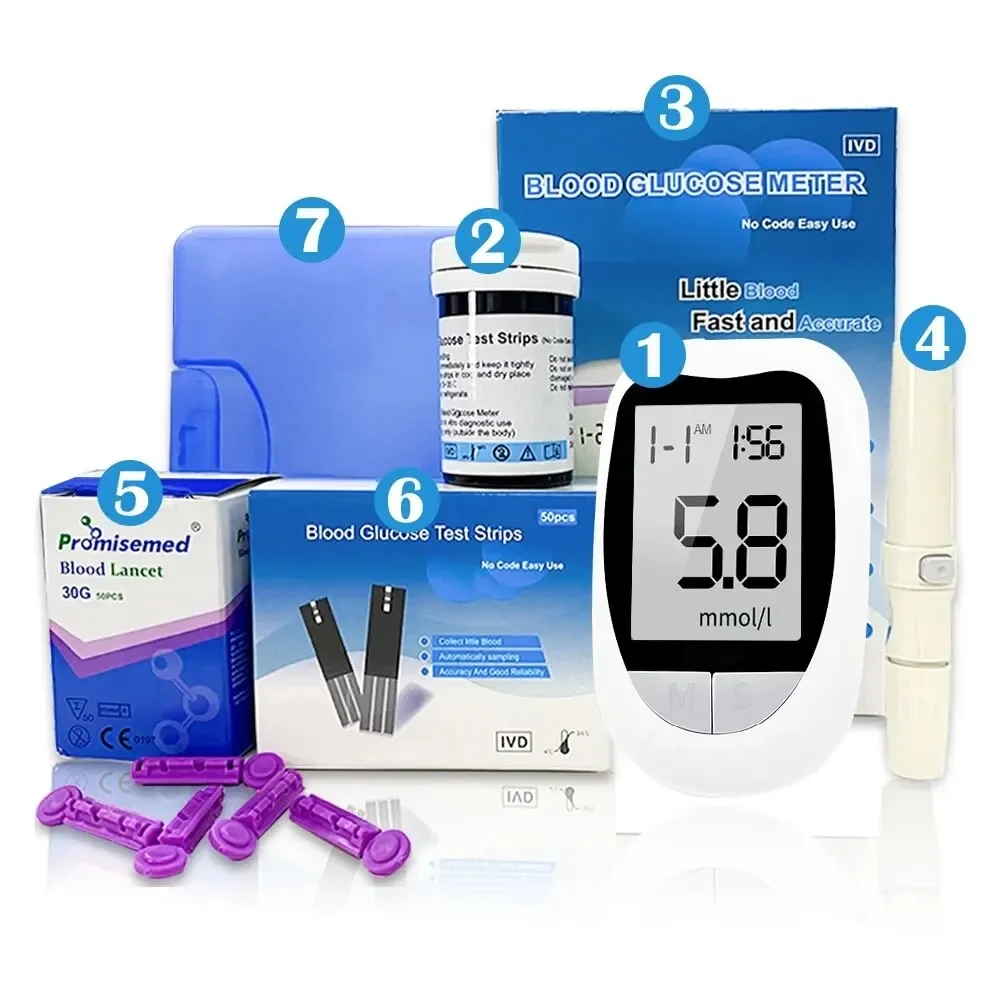Blood Glucose Meter Glucometer Kit Diabetes Test /100pcs Kit