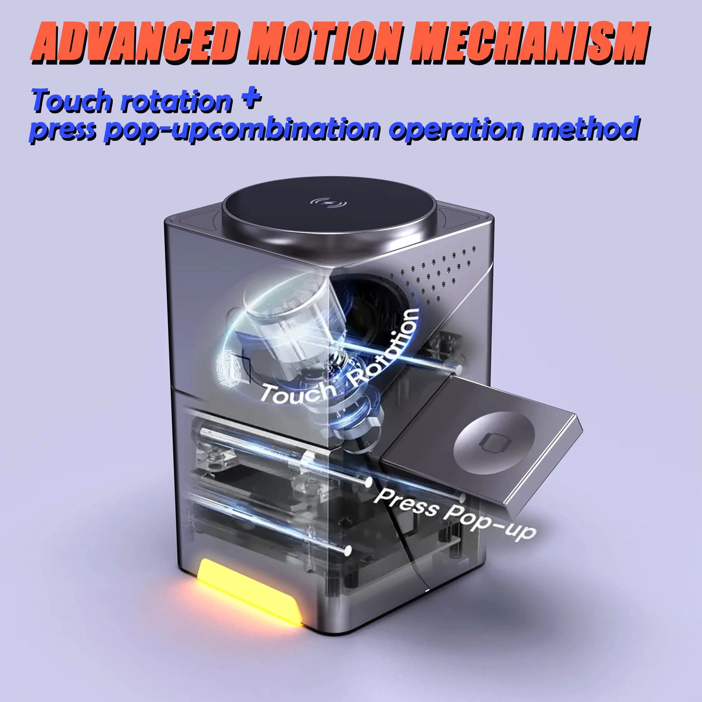 Automatic Rotation 3 in 1 15W Wireless Charger Pop-up