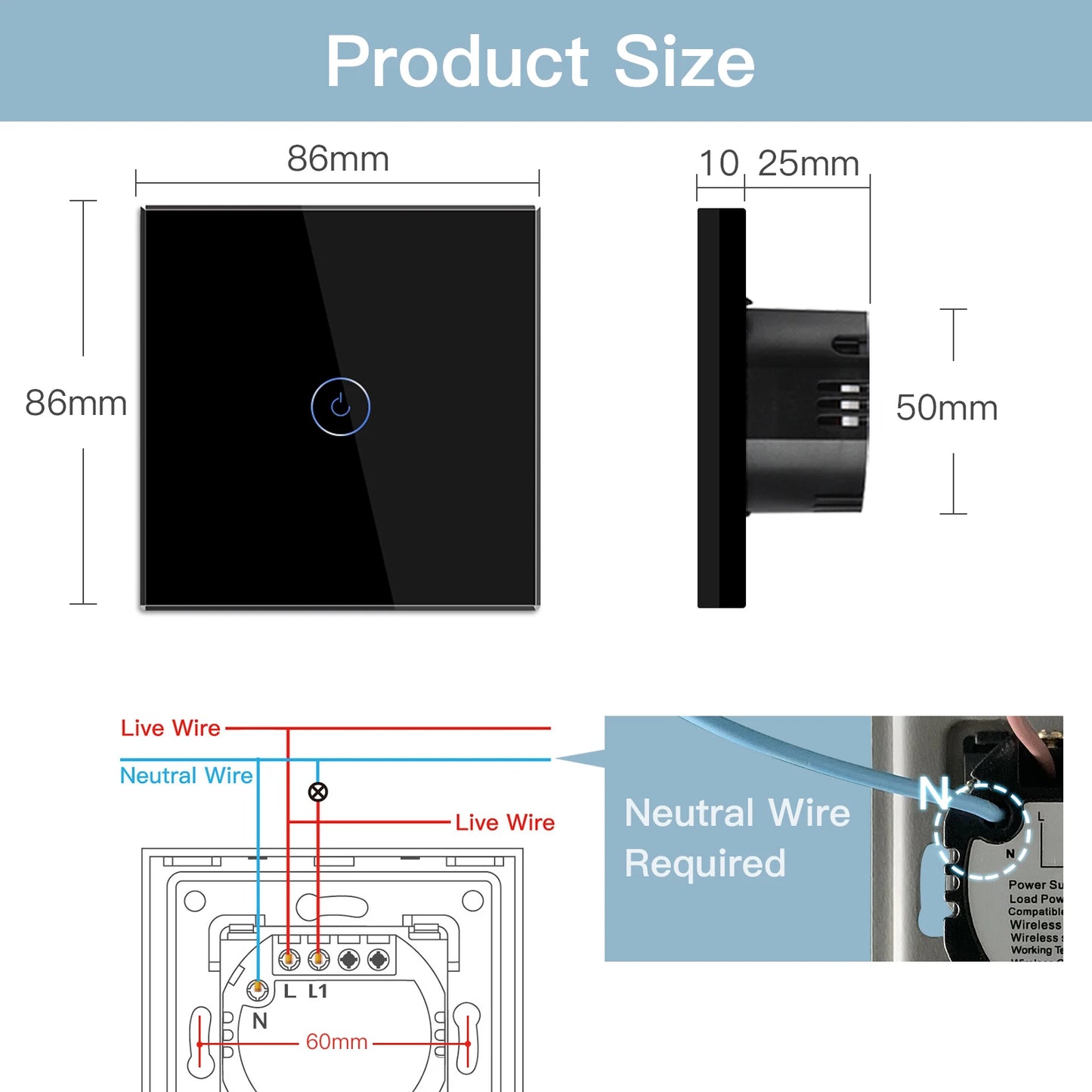 WIFI Wall Switches Smart Touch Screen