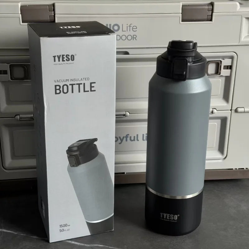 TYESO Vacuum Insulated Water Bottle -Stainless Steel