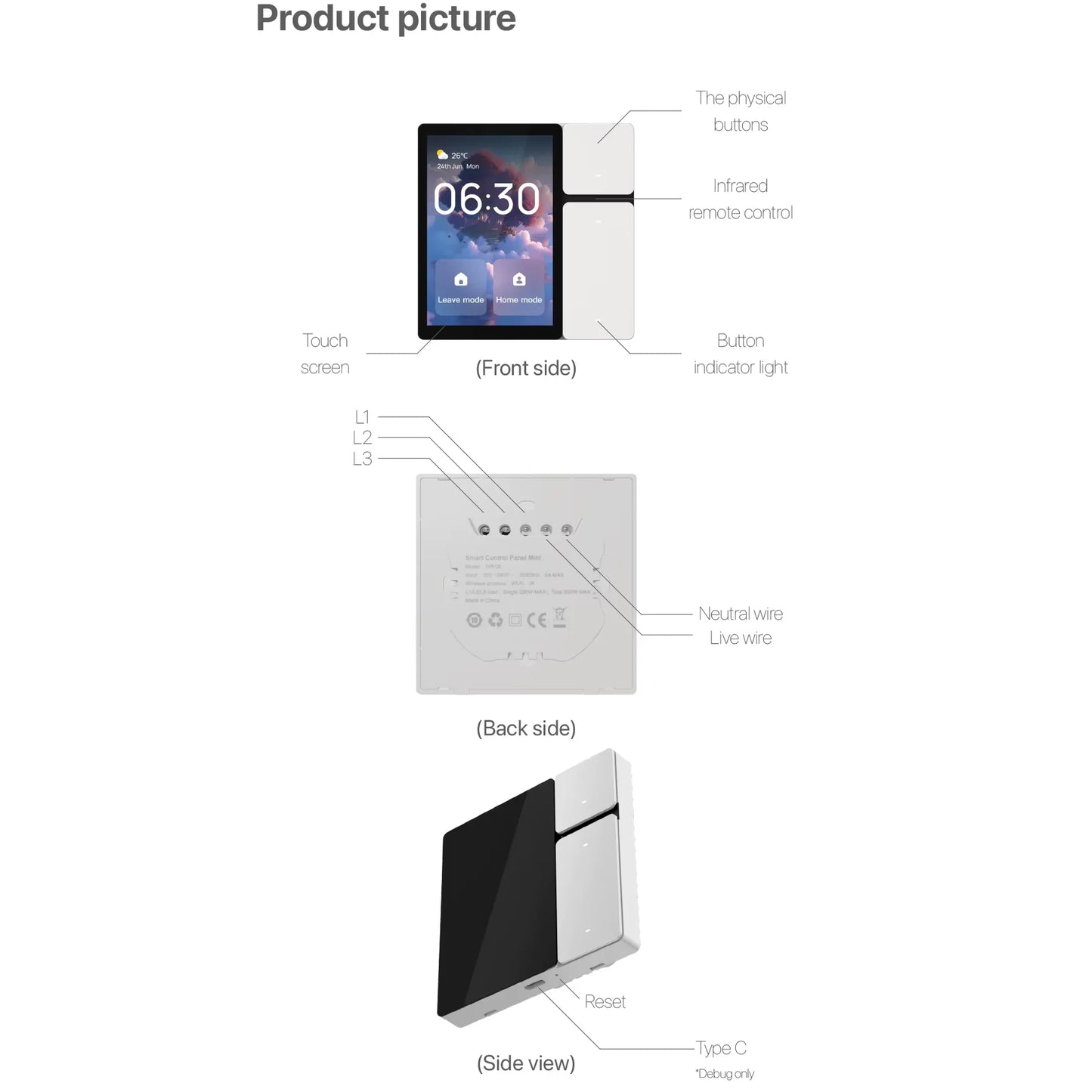 TUYA Smart Central Control Panel Mini with Scene Mode