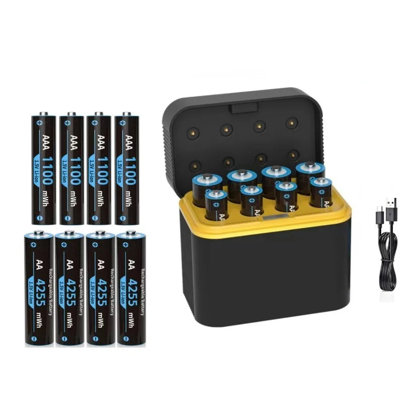 1.5V AA/AAA lithium battery with charger Intelligent storage charging