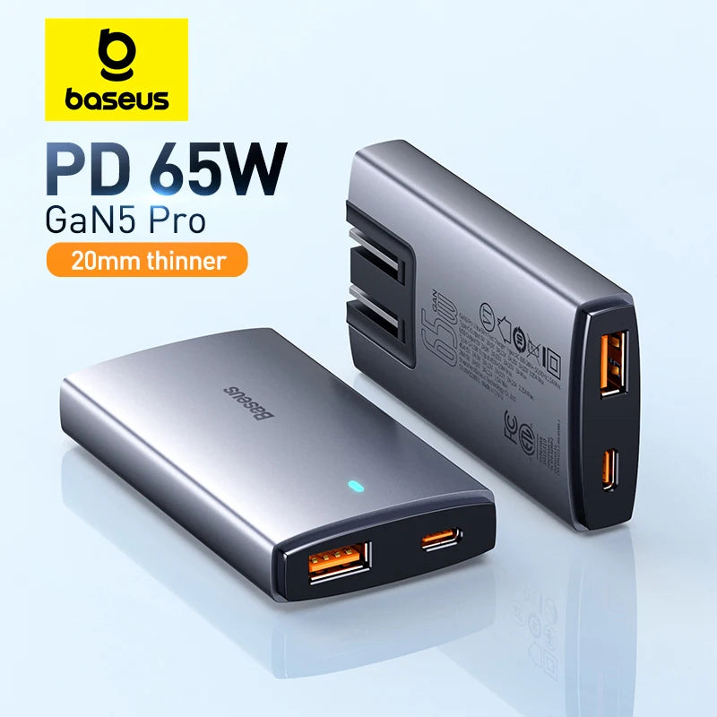 Baseus 65W GaN Charger Quick Charge 4.0 Type C PD USB