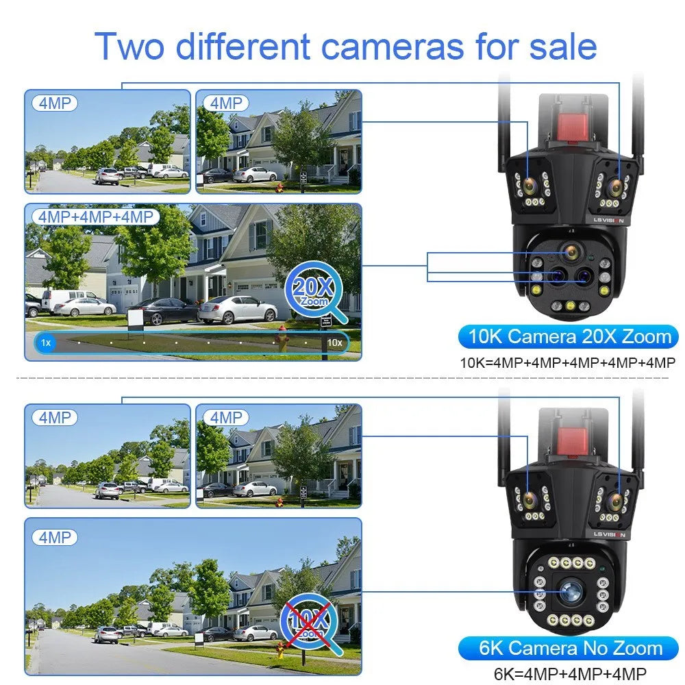 LS VISION Ultra 20MP 10K WIFI Surveillance Camera Outdoor