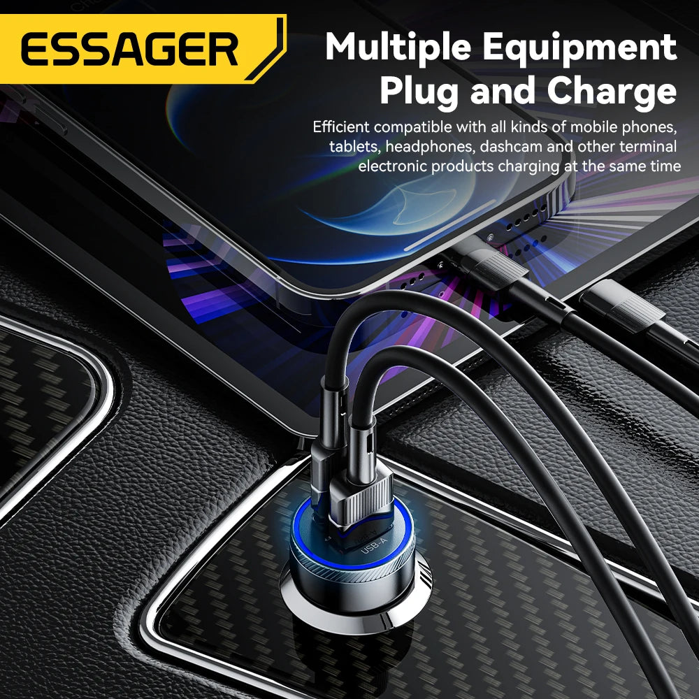 Essager 54W Car Charger 5A Fast Charging Type C Quick Charge 3.0 QC PD 3.0 SCP USB