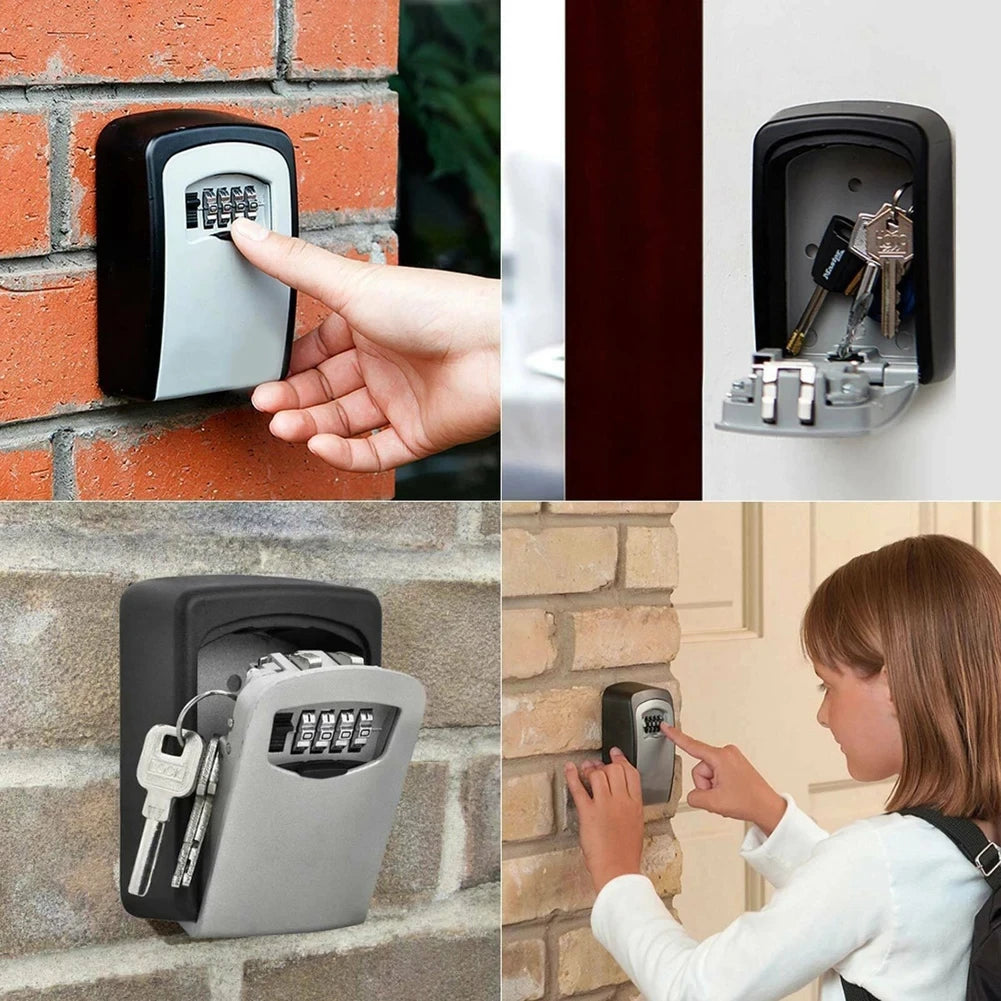 Wall Key Lock Box 4 Digit Password Code