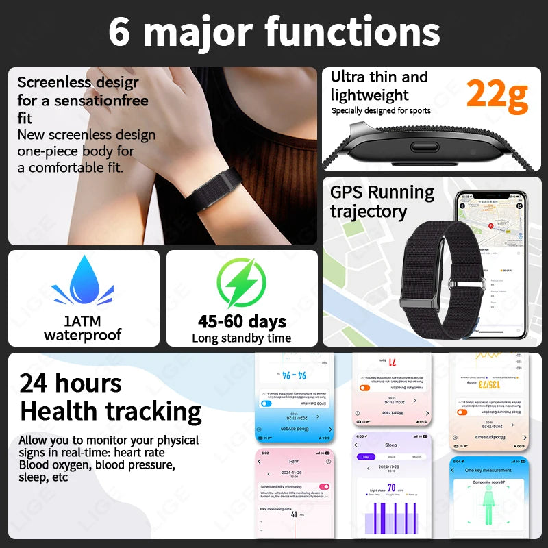 No Screen Smart Watch Men's Sports Outdoors