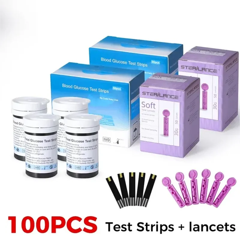 Blood Glucose Meter Glucometer Kit Diabetes Test /100pcs Kit