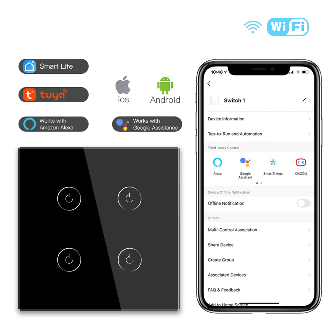 WIFI Wall Switches Smart Touch Screen