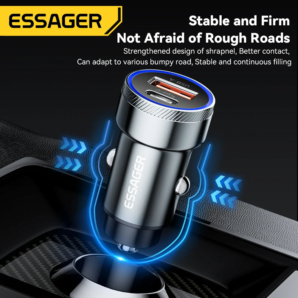 Essager 54W Car Charger 5A Fast Charging Type C Quick Charge 3.0 QC PD 3.0 SCP USB