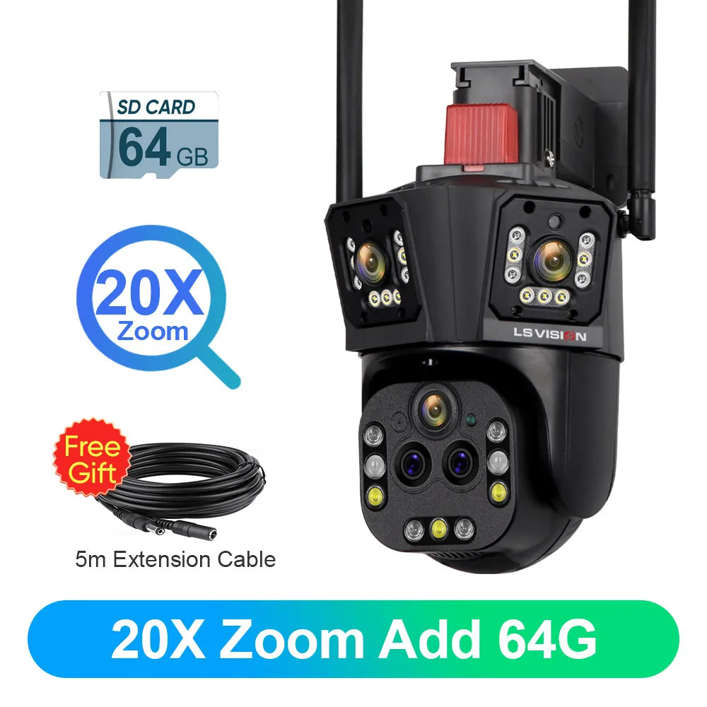 LS VISION Ultra 20MP 10K WIFI Surveillance Camera Outdoor