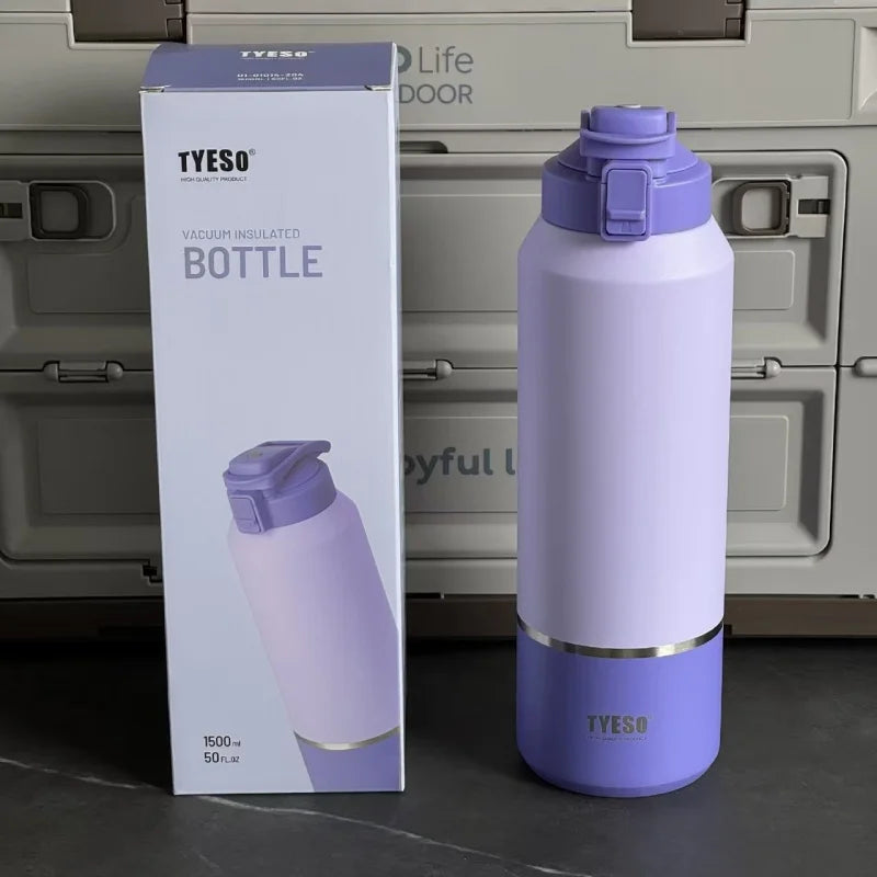 TYESO Vacuum Insulated Water Bottle -Stainless Steel
