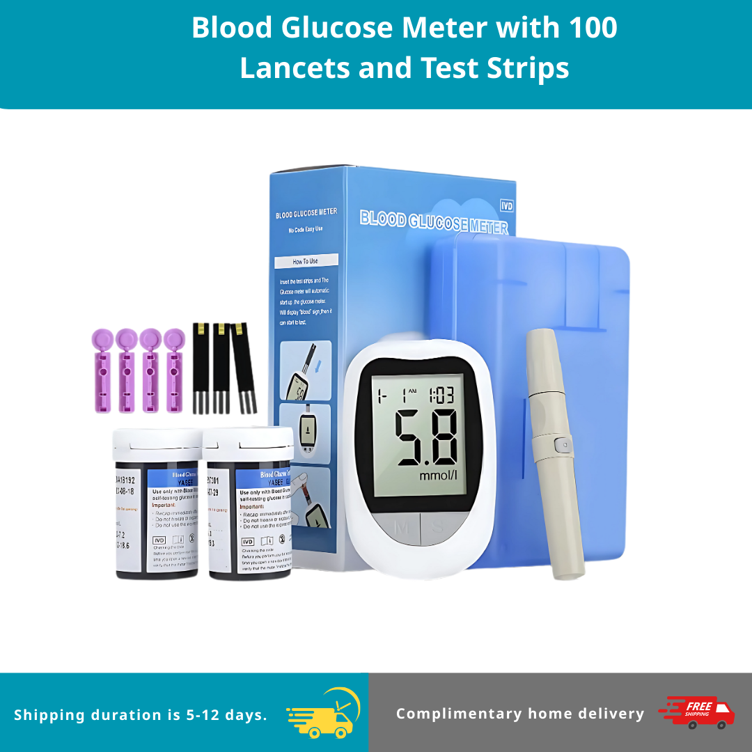 Blood Glucose Meter Glucometer Kit Diabetes Test /100pcs Kit