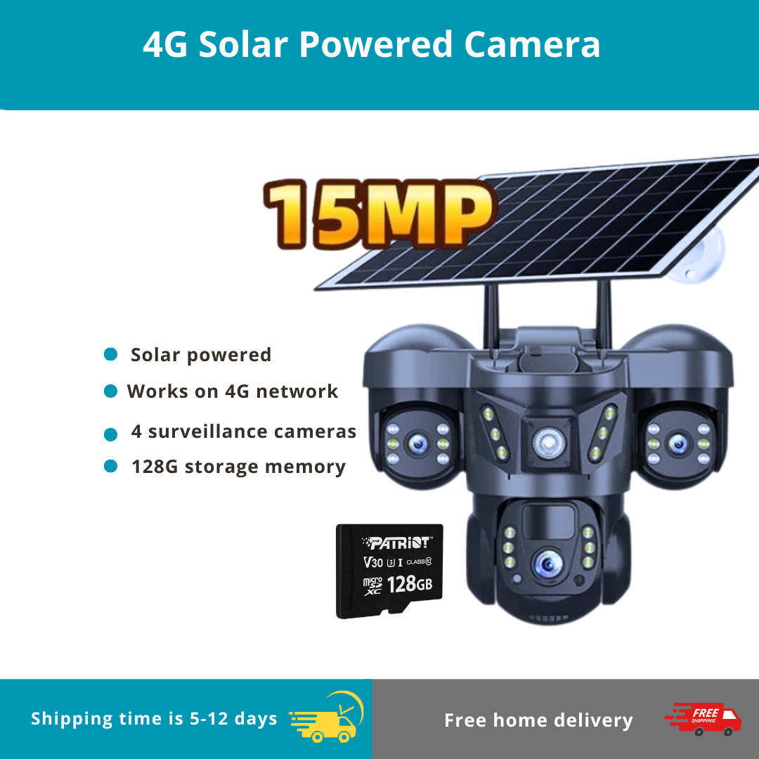 15MP 10X Zoom Triple Lens 4G Solar Camera Outdoor