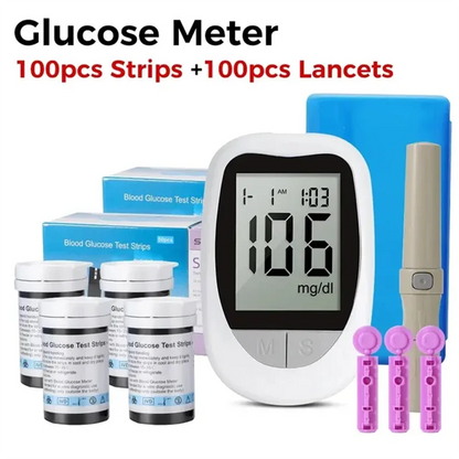 Blood Glucose Meter Glucometer Kit  Diabetes Test /100pcs Kit
