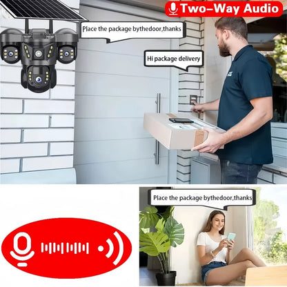 15MP 10X Zoom Triple Lens 4G Solar Camera Outdoor
