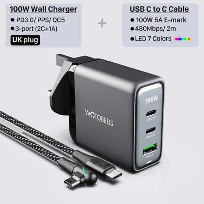 1Wall Charger,USB C PD100W PD65W 45W 20W