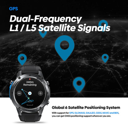 GPS Smart Watch Built-in Compass Barometric Altimeter Dual