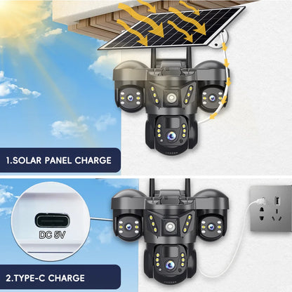 15MP 10X Zoom Triple Lens 4G Solar Camera Outdoor