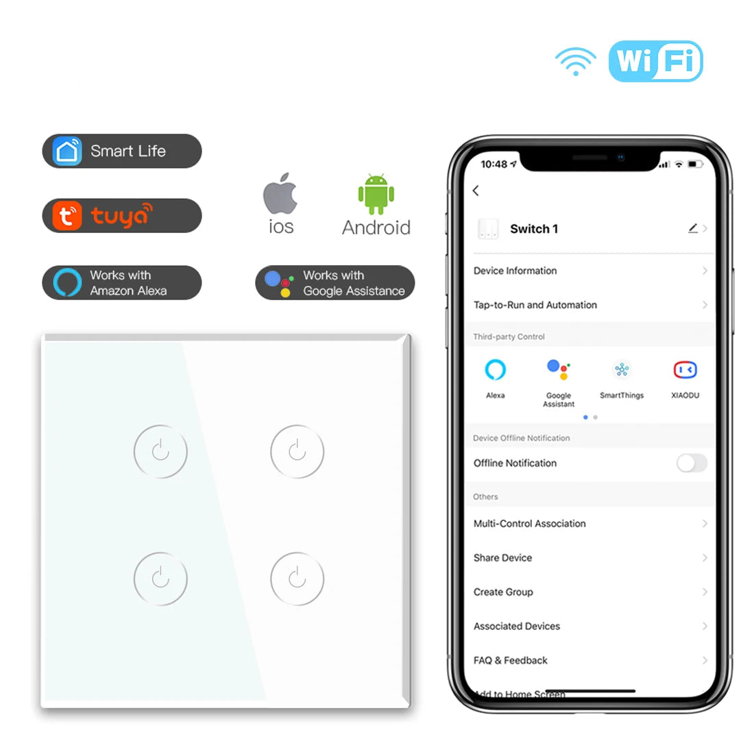 WIFI Wall Switches Smart Touch Screen